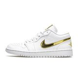 Air Jordan 1 Low "White Metallic Gold"