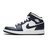 Jordan 1 Mid "White Metallic Gold Obsidian"