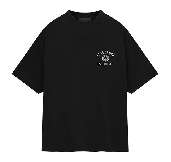 Fear of God Essentials Crest Logo Jersey Crewneck Tee Black (FW24)