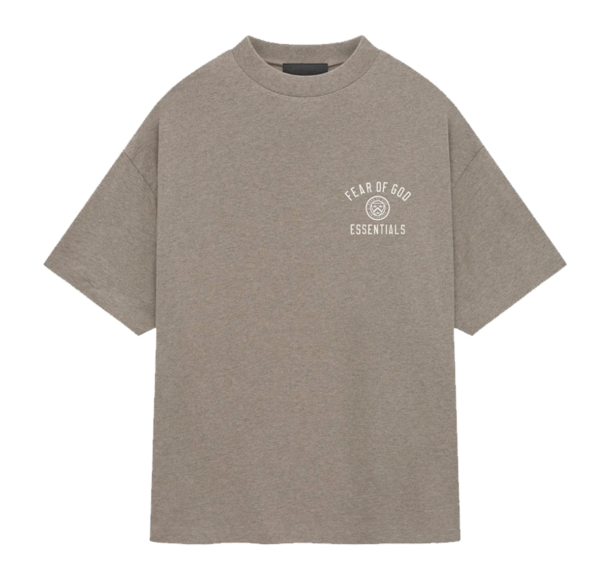 Fear of God Essentials Crest Logo Jersey Crewneck Tee Heather Grey (FW24)