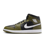 Jordan 1 Mid Black White Olive
