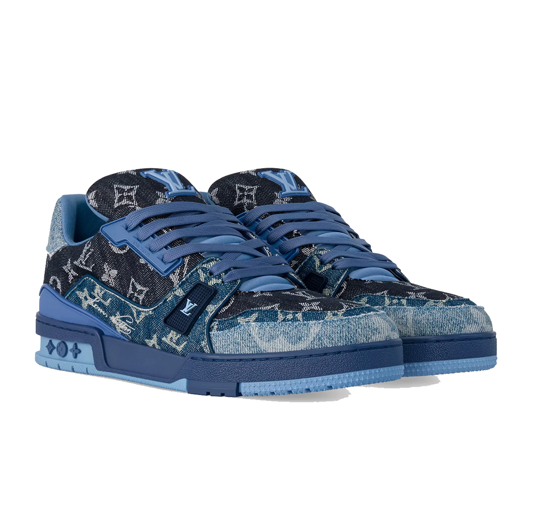 Louis Vuitton LV Trainer "Blue Patchwork Monogram Denim"