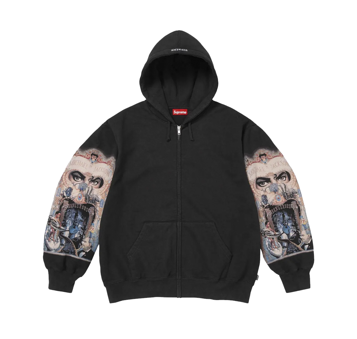 Supreme Michael Jackson® Dangerous Zip Up Hooded Sweatshirt Black