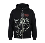 Mixed Emotion Cupid Graphic Zip Hoodie “Black”