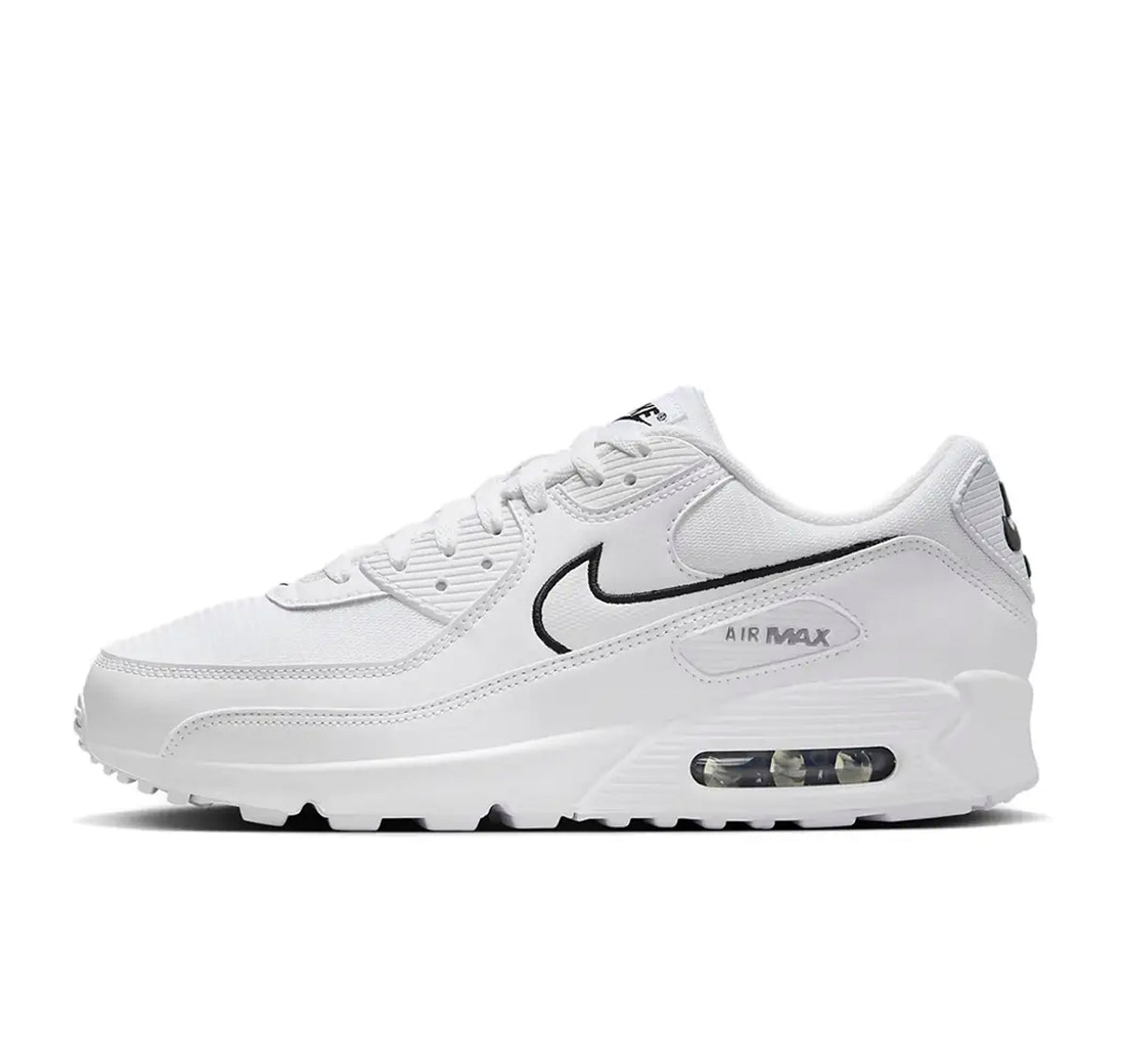 Nike Air Max 90 White Black Outlined Swoosh