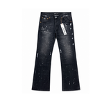 Purple Brand Wide Leg Jeans “Black Wash Paint Splatter”