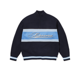 Supreme Script Stripe Half Zip Sweater Navy