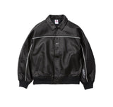 Supreme Nike Leather Varsity Jacket Black