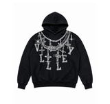 Valley Pullover Hoodie “Black Wash Silver Chain Graphic”