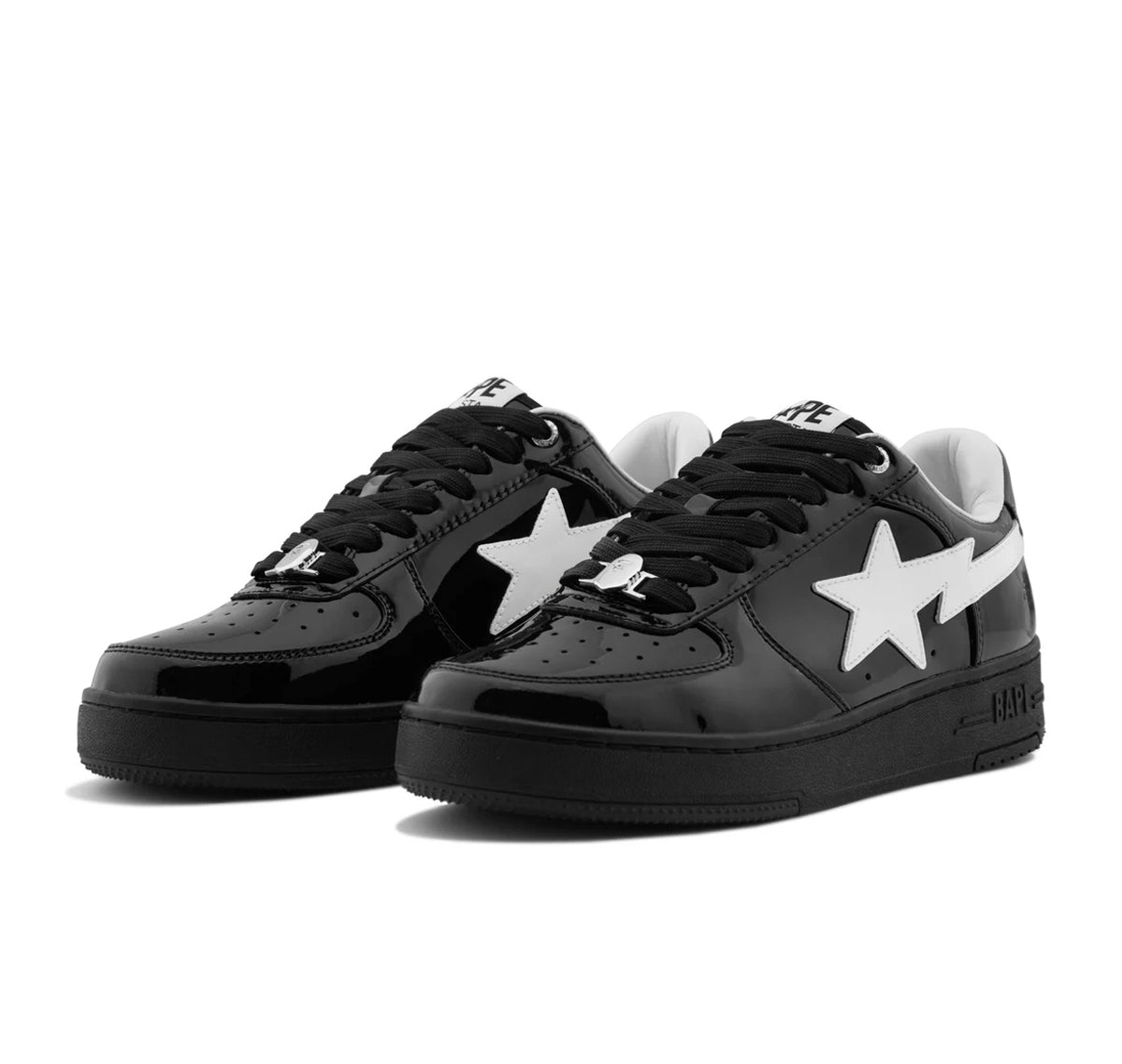 A Bathing Ape Bape Sta #1 "Black White Patent Leather"
