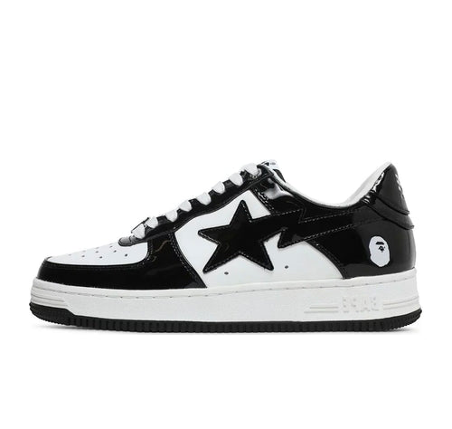 A Bathing Ape Bape Sta Patent Leather "Black White"