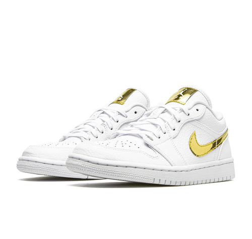 Air Jordan 1 Low "White Metallic Gold"