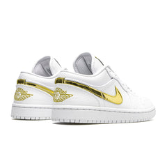 Air Jordan 1 Low "White Metallic Gold"