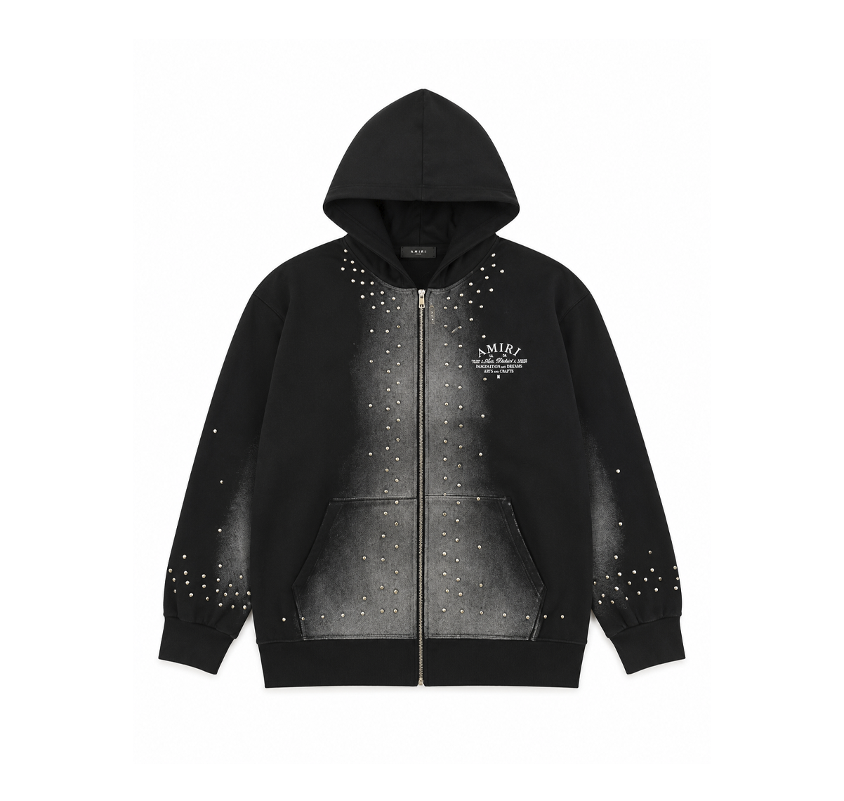 Amiri Zip Hoodie “Black Wash Studded Logo” - comprar en Colombia con envío gratis