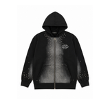Amiri Zip Hoodie “Black Wash Studded Logo”