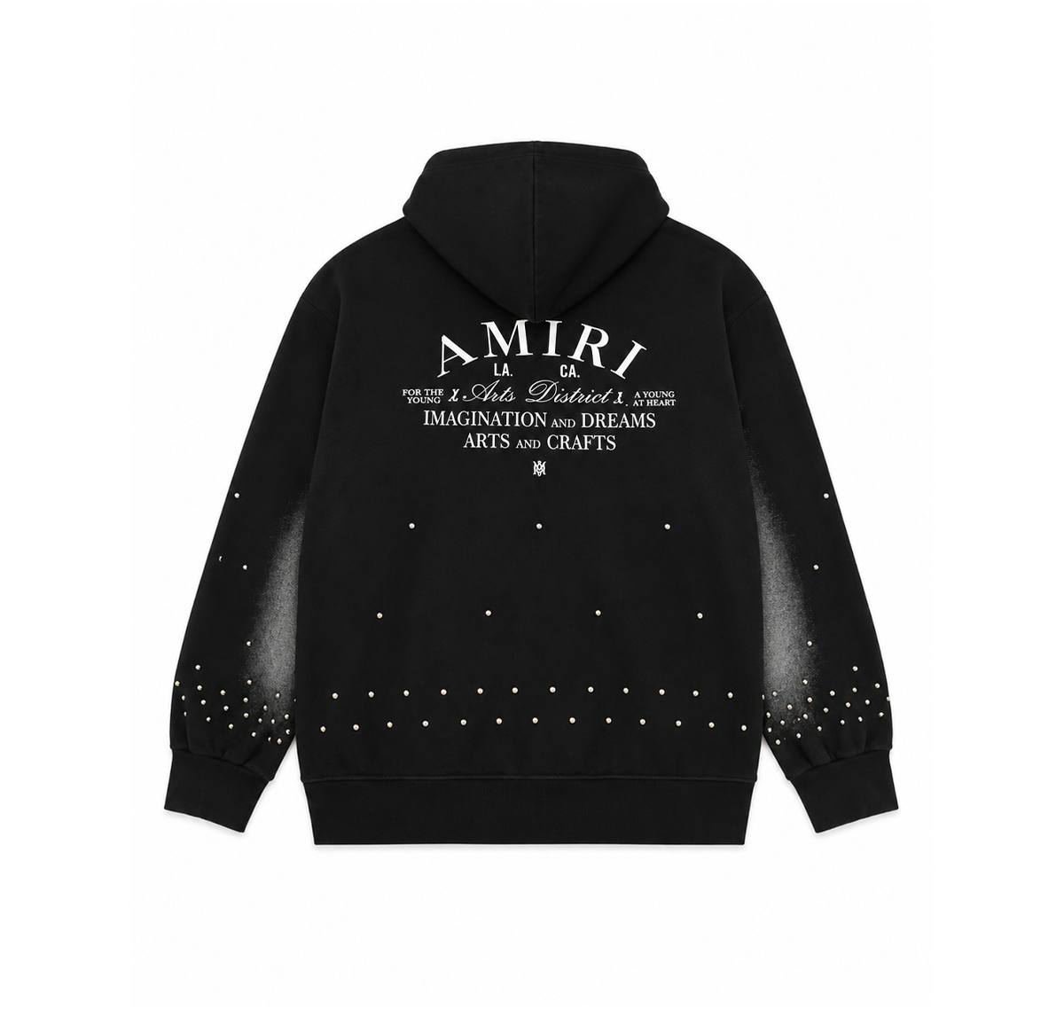 Amiri Zip Hoodie “Black Wash Studded Logo”