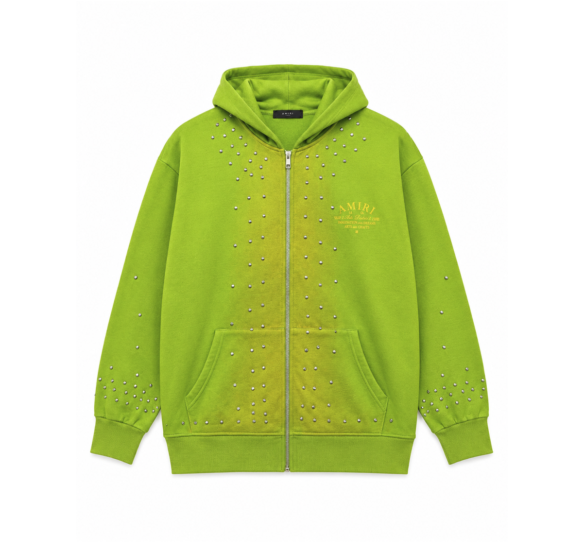 Amiri Zip Hoodie “Lime Green Studded Logo” - comprar en Colombia con envío gratis
