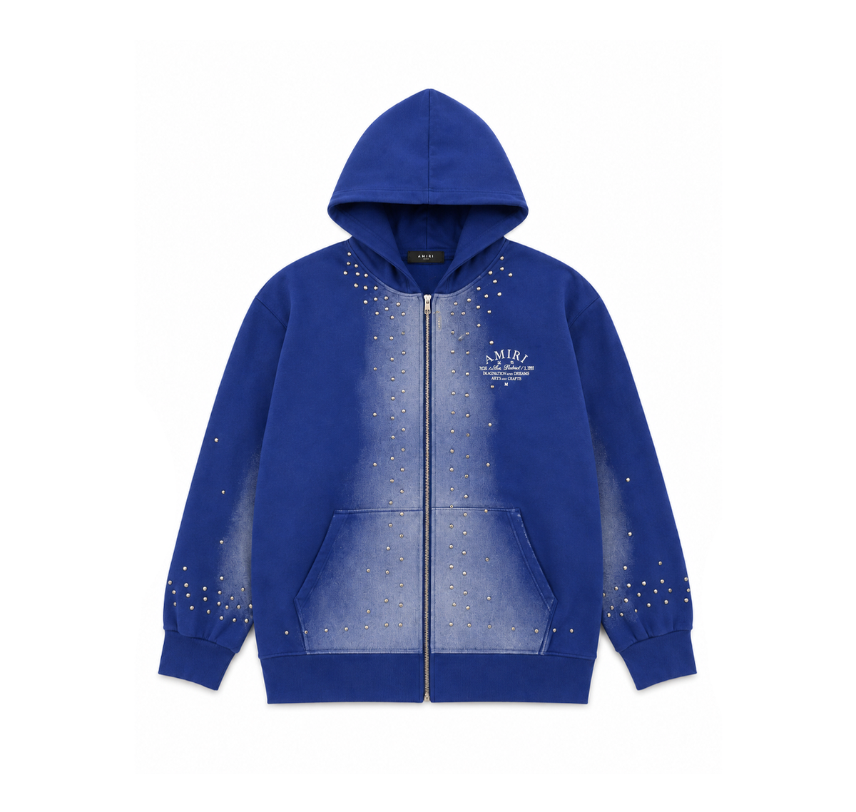 Amiri Zip Hoodie “Royal Blue Studded Logo”