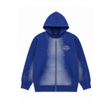 Amiri Zip Hoodie “Royal Blue Studded Logo”