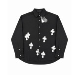 Chrome Hearts Long Sleeve Shirt “Black White Cross Patch”