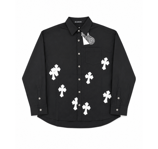 Chrome Hearts Long Sleeve Shirt “Black White Cross Patch” - sneakers y ropa en Colombia