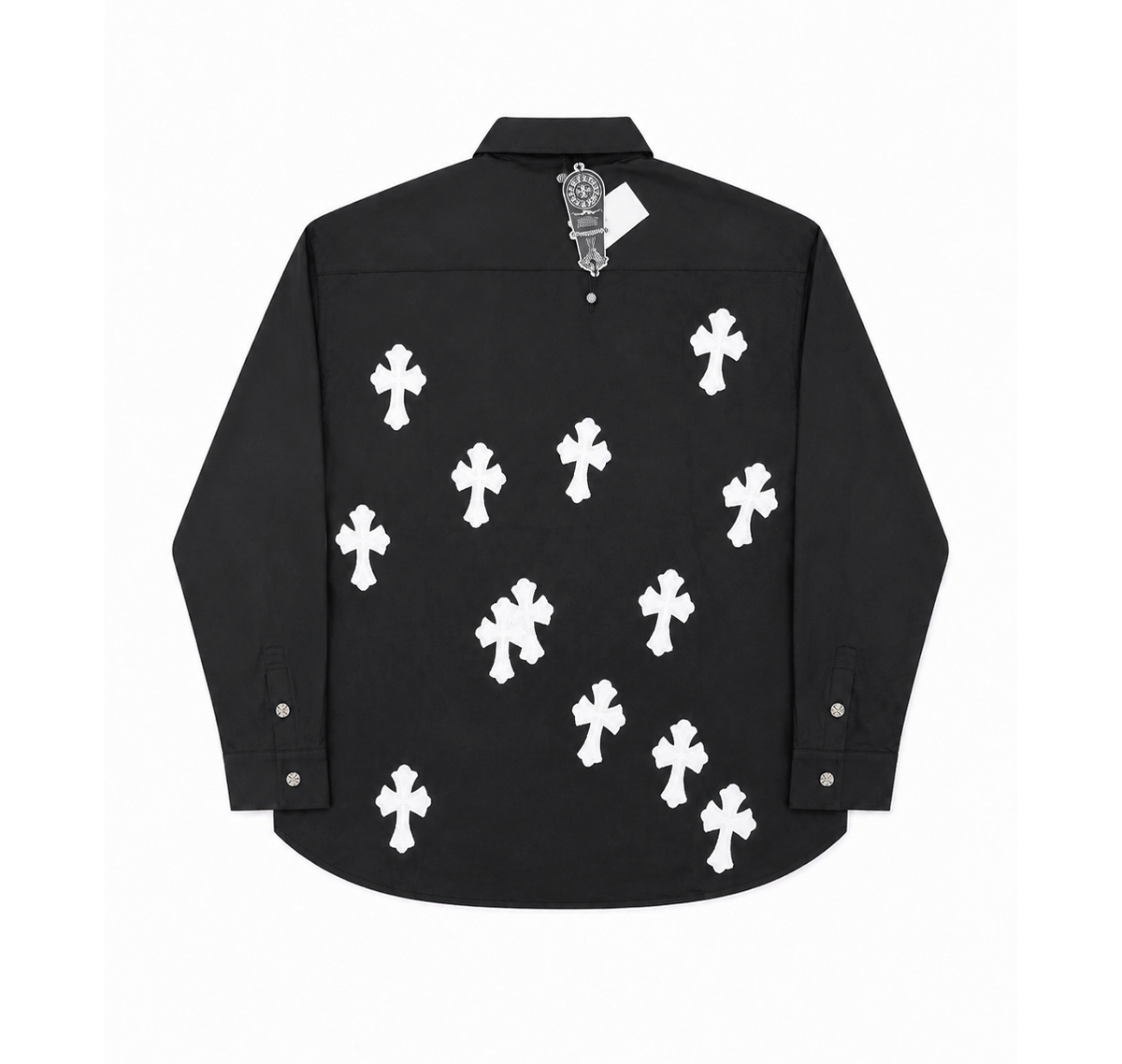 Chrome Hearts Long Sleeve Shirt “Black White Cross Patch”