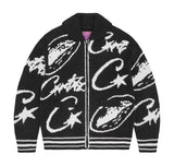 Corteiz VVS Jacquard Knit Zip Black