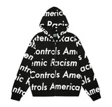 Denim Tears x Arthur Rafa Systemic Racism Controls America Zip Up Hoodie Black