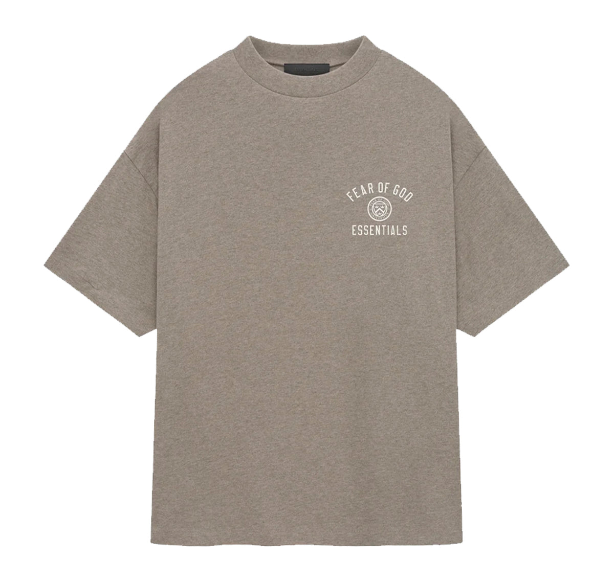 Fear of God Essentials Crest Logo Jersey Crewneck Tee Heather Grey (FW24)