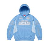 Supreme Football Zip Up Hooded Sweatshirt Blue