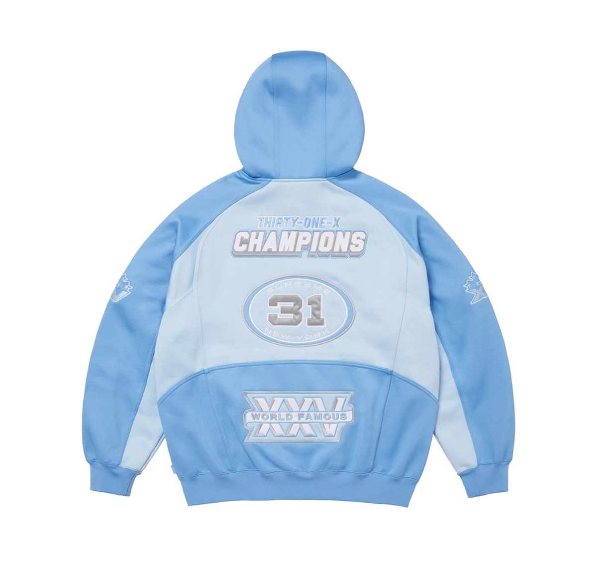 Supreme Football Zip Up Hooded Sweatshirt Blue
