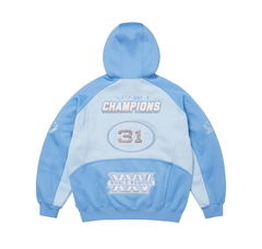 Supreme Football Zip Up Hooded Sweatshirt Blue
