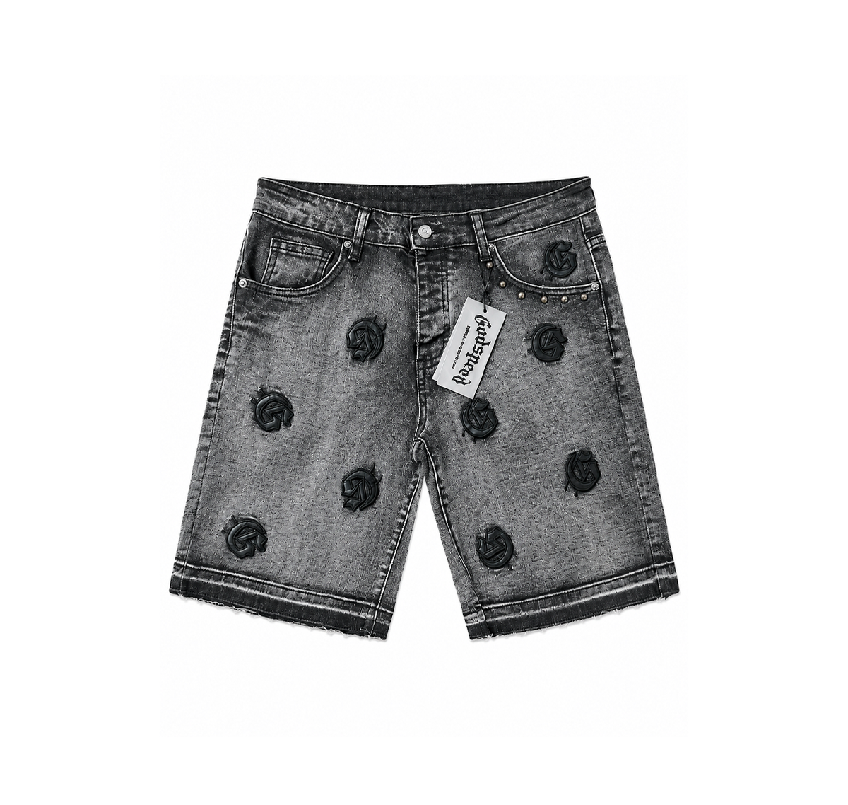 Godspeed Denim Shorts “Washed Black Logo Embroidery”