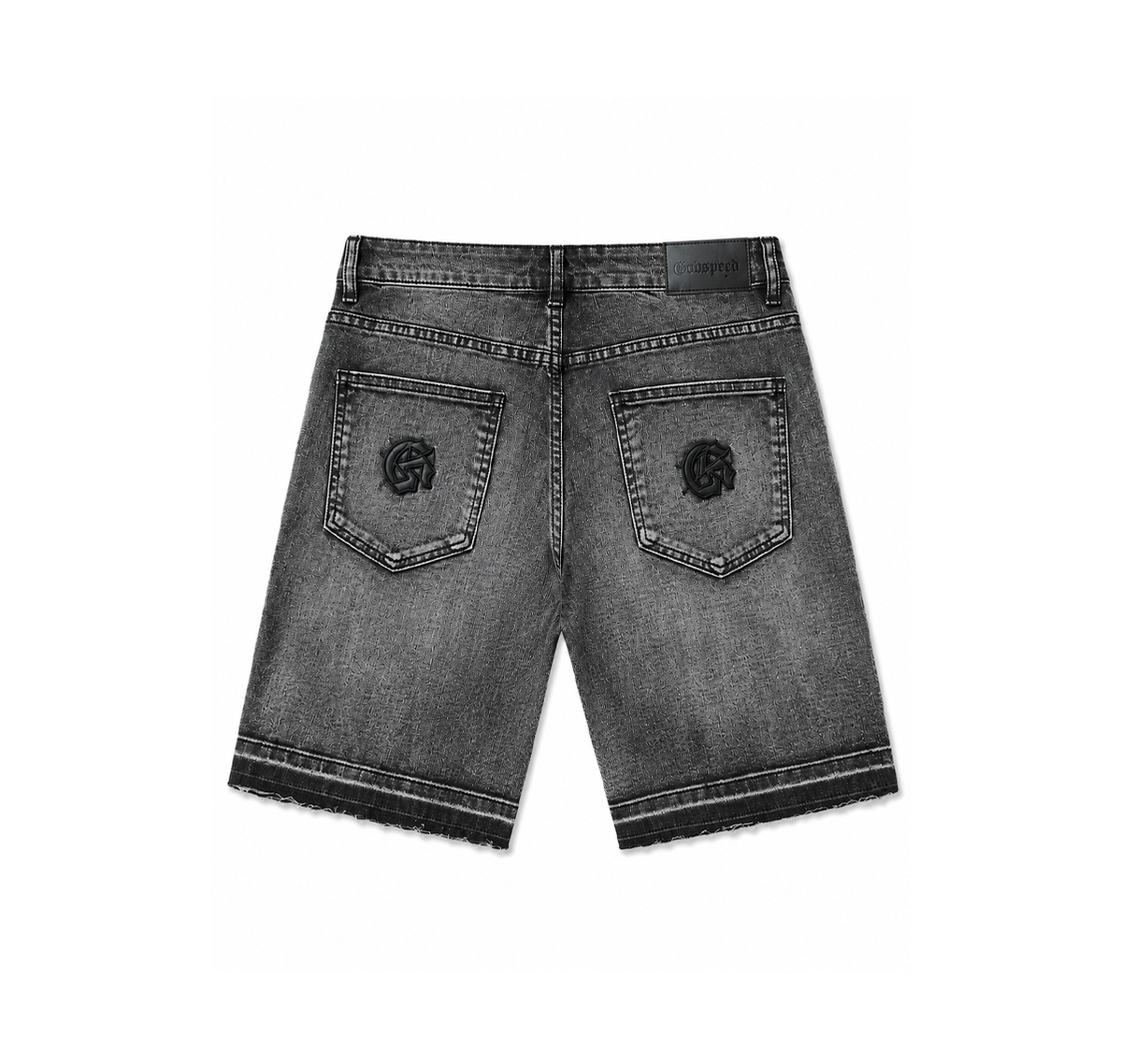 Godspeed Denim Shorts “Washed Black Logo Embroidery”