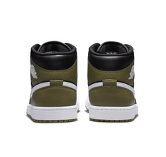 Jordan 1 Mid Black White Olive