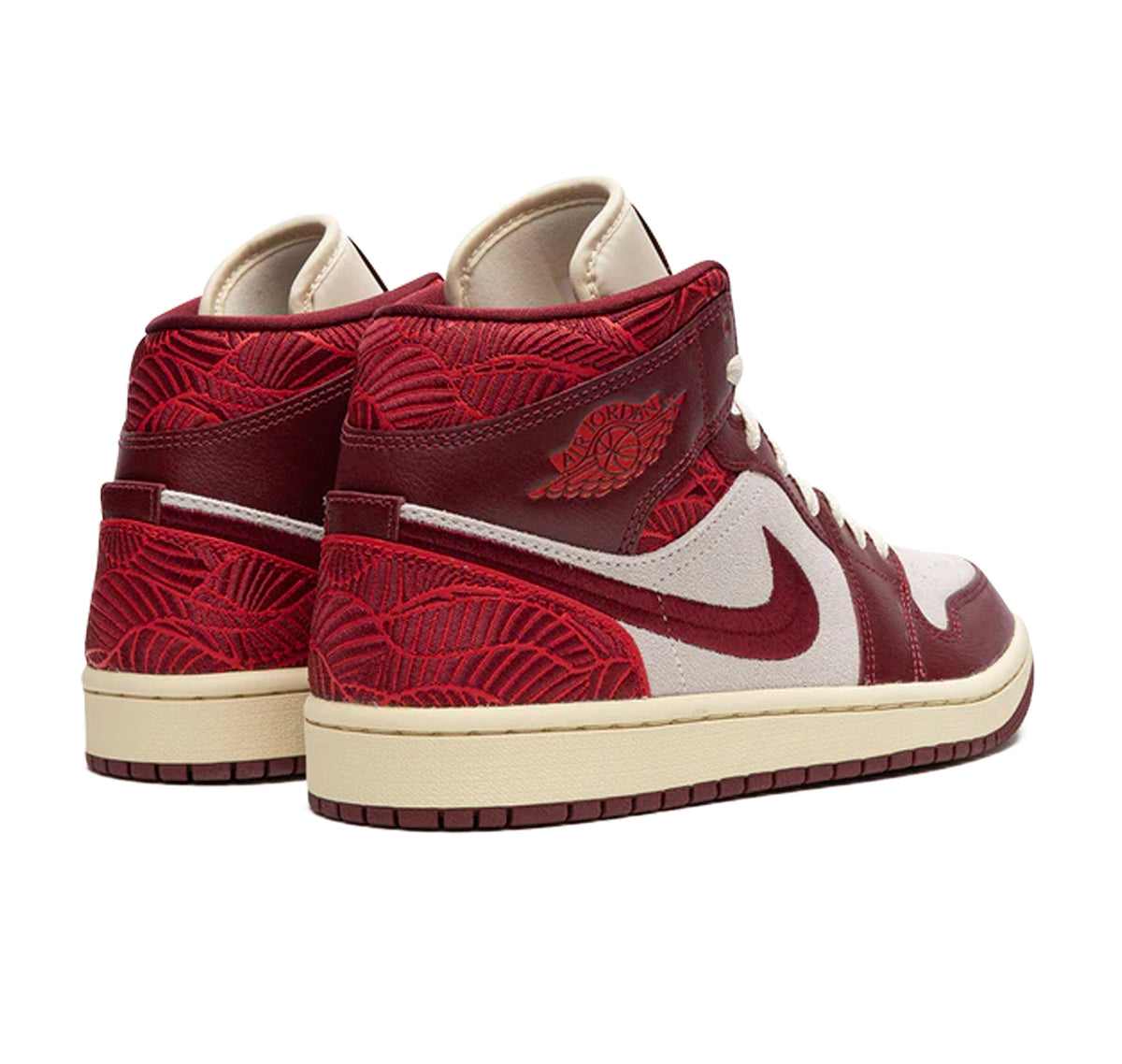 Air Jordan 1 Mid Tiki Leaf Team Red