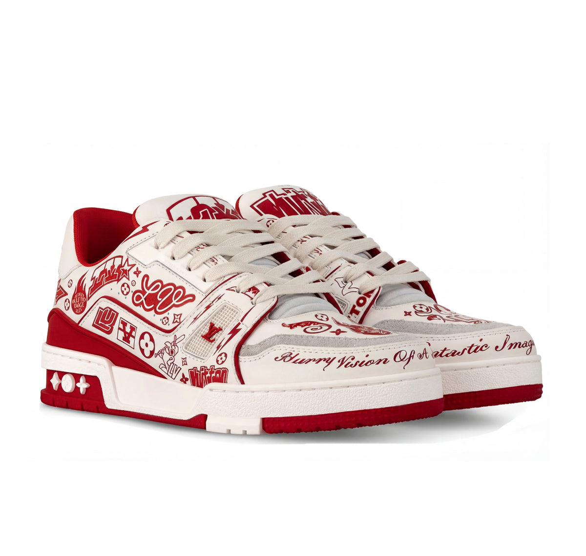 Louis Vuitton LV Trainer "Graffiti White Red"