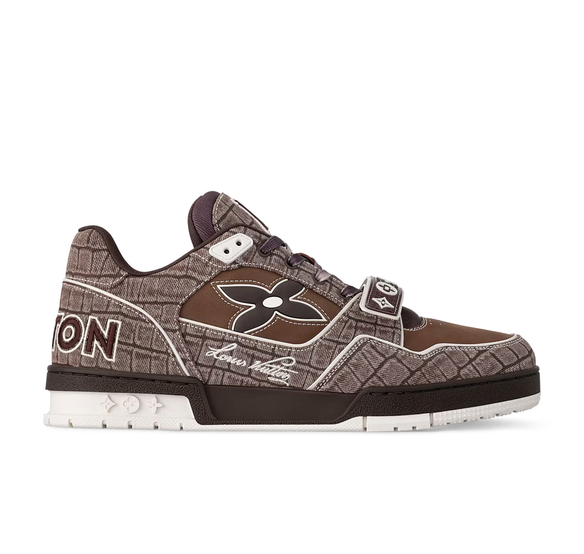 Louis Vuitton LV Trainer "Mocha Brown Crocodile"