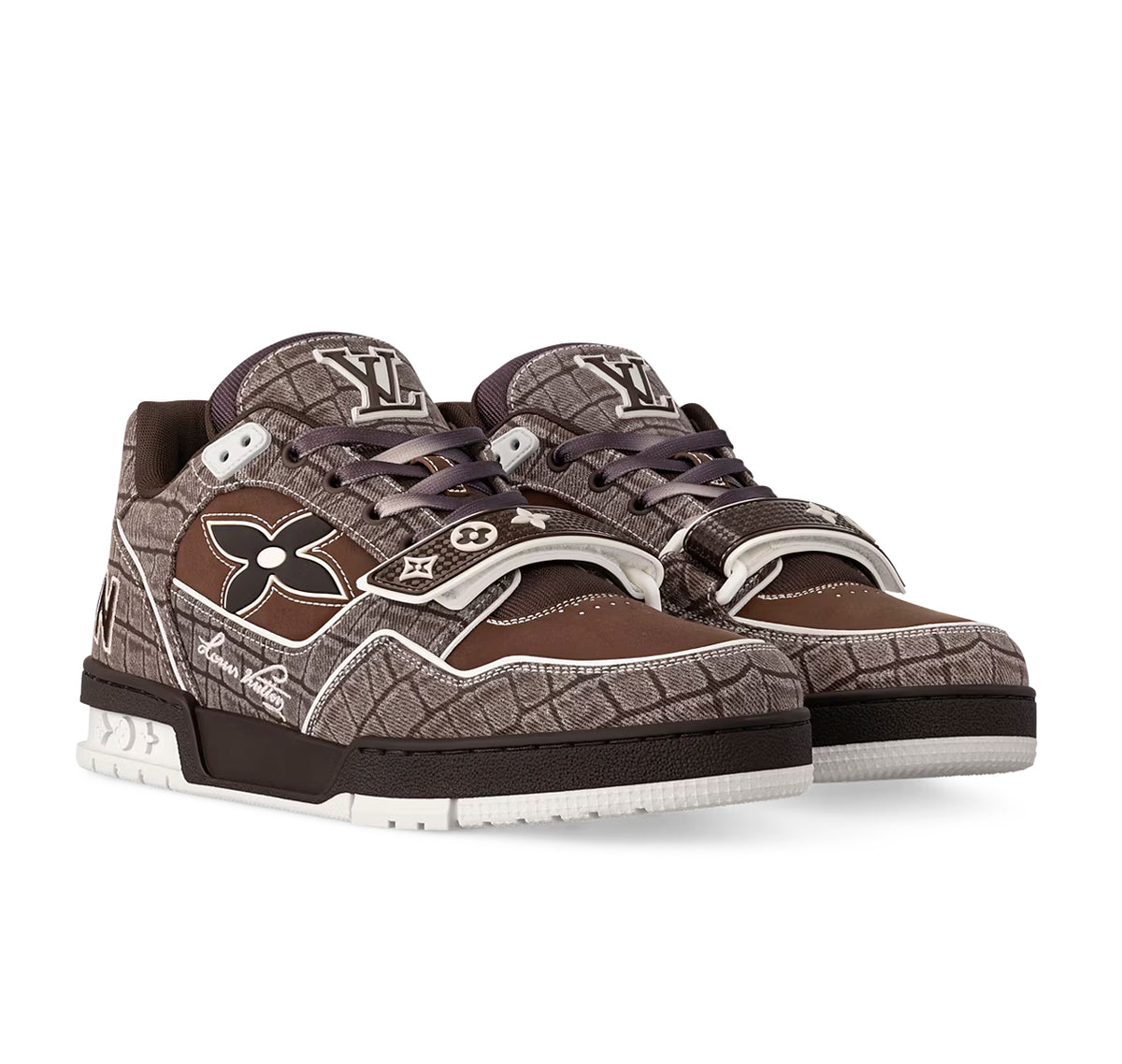 Louis Vuitton LV Trainer "Mocha Brown Crocodile"