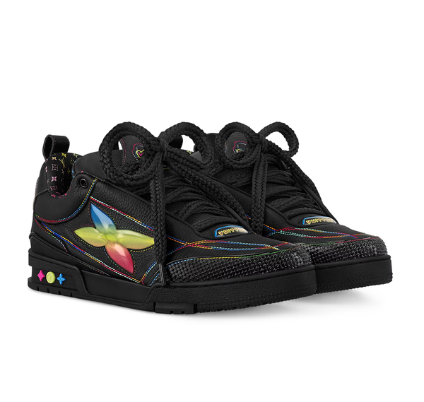 Louis Vuitton LV Skate Sneaker "Black Gradient Monogram Flower" - vista alterna