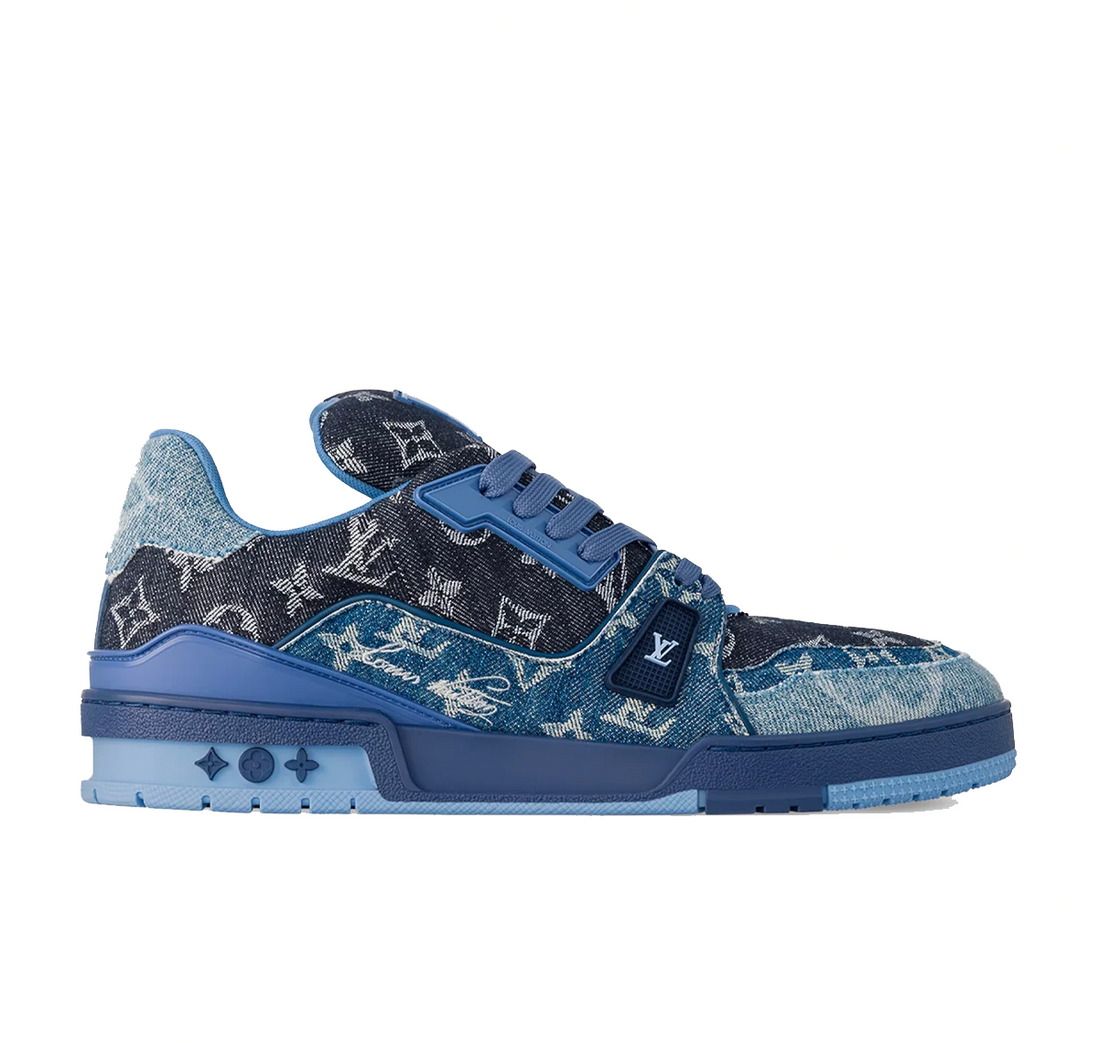 Louis Vuitton LV Trainer "Blue Patchwork Monogram Denim"