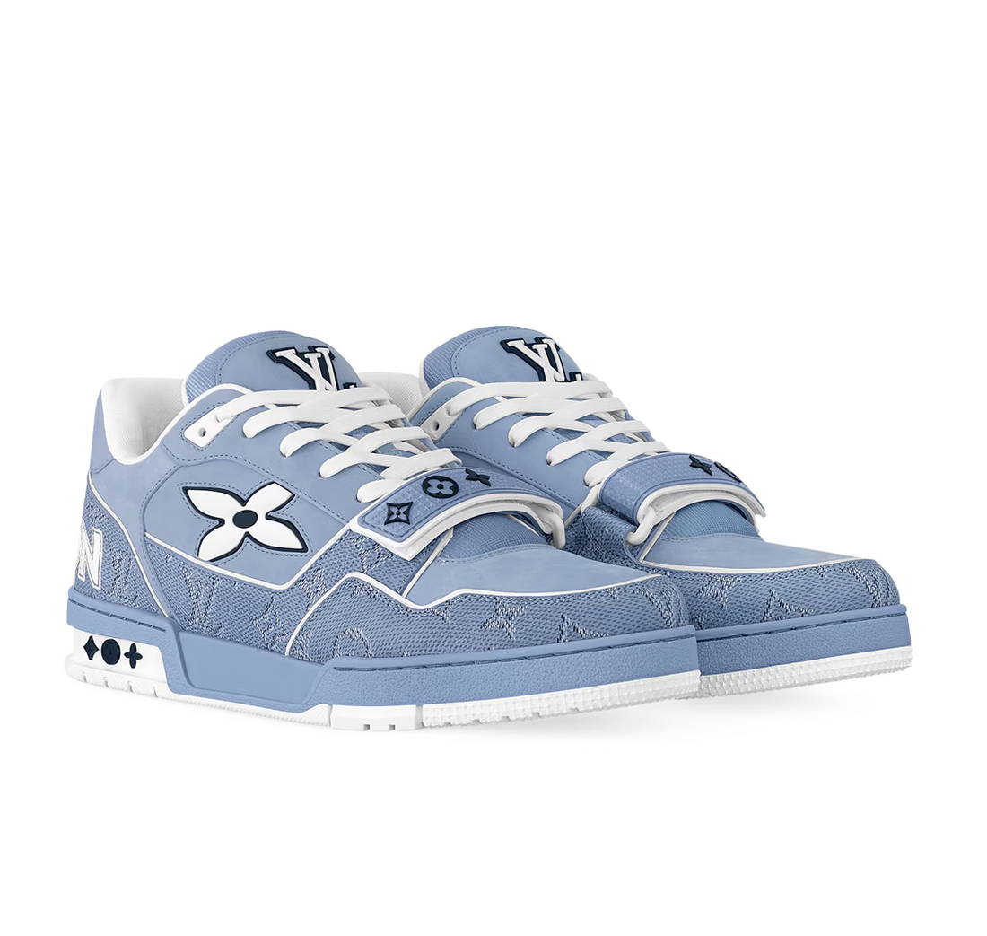 Louis Vuitton LV Trainer Sneaker “Blue Monogram Nubuck”