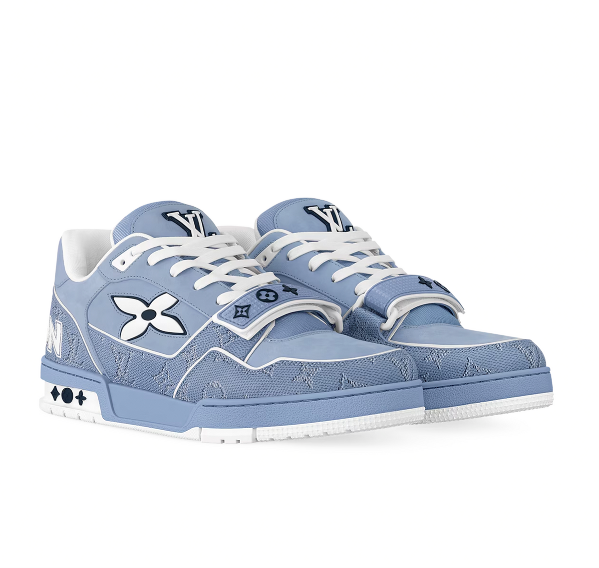 Louis Vuitton LV Trainer Sneaker “Blue Monogram Nubuck”