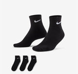 Medias Nike Negra Corta Pack x3