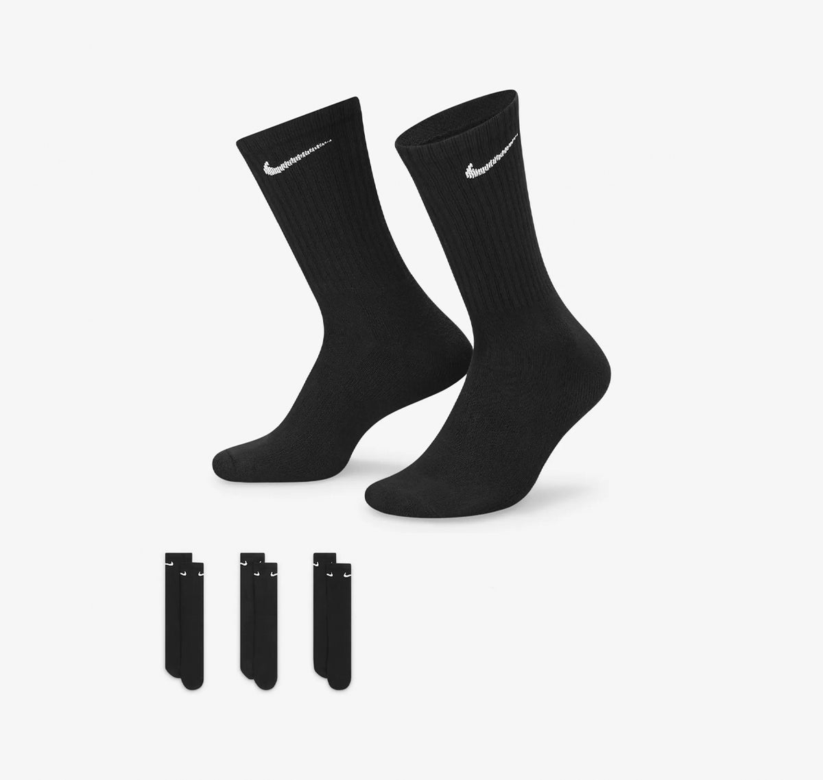 Medias Nike Negra Larga Pack x3