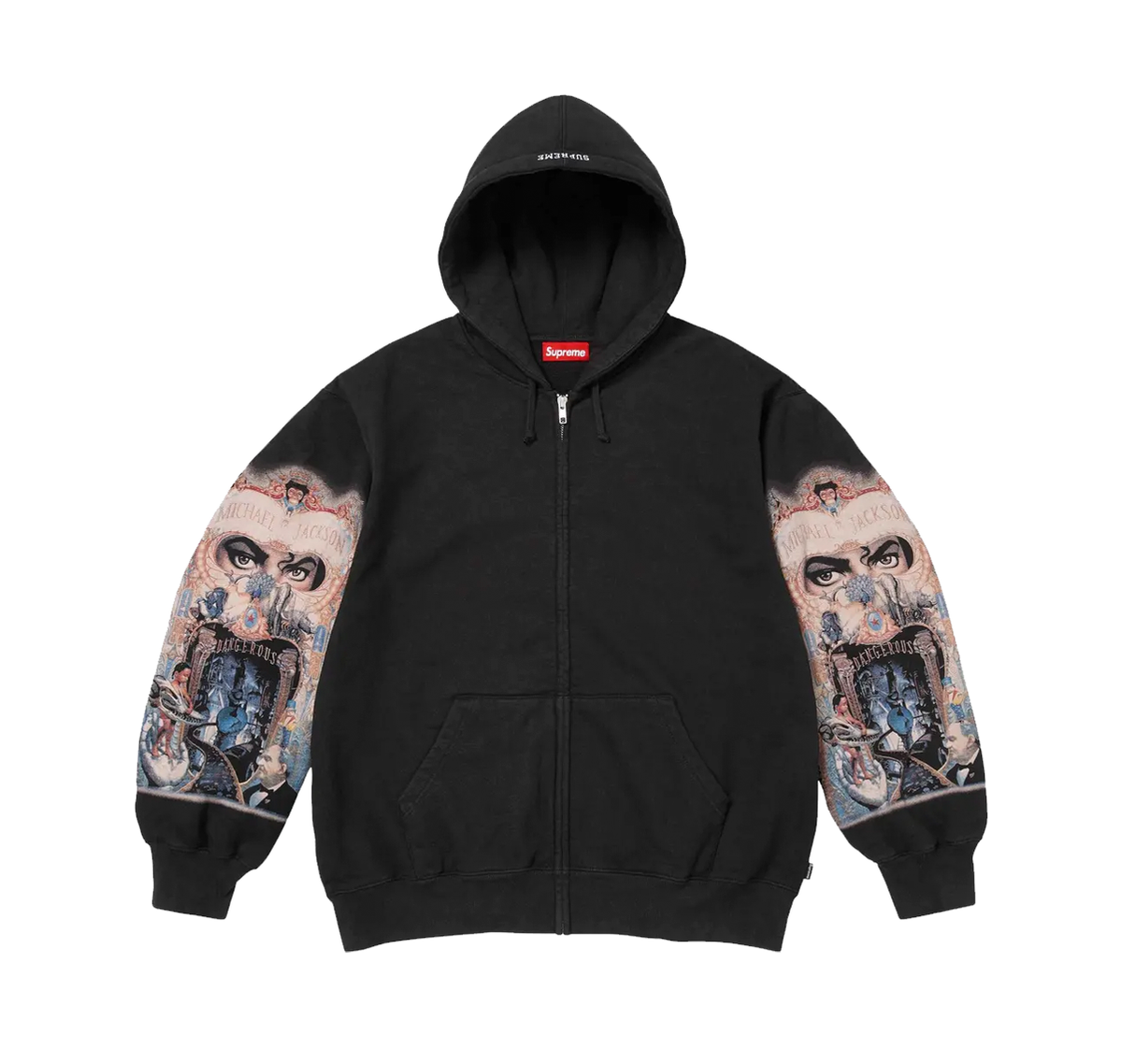 Supreme Michael Jackson® Dangerous Zip Up Hooded Sweatshirt Black