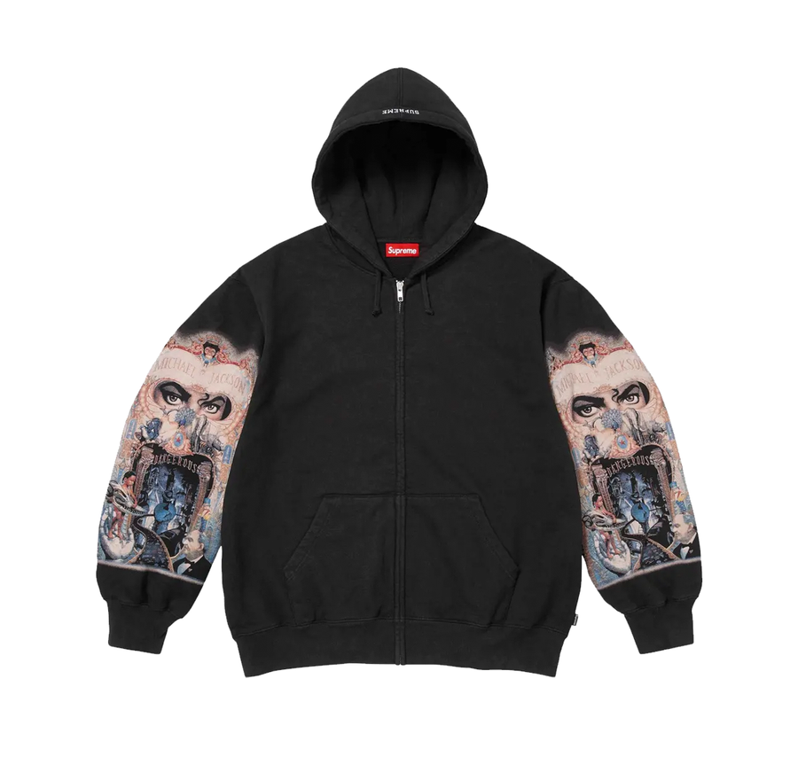 Supreme Michael Jackson® Dangerous Zip Up Hooded Sweatshirt Black