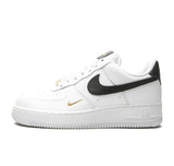 Nike Air Force 1 Low 07 Essential White Black Gold Mini Swoosh