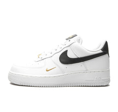 Nike Air Force 1 Low 07 Essential White Black Gold Mini Swoosh