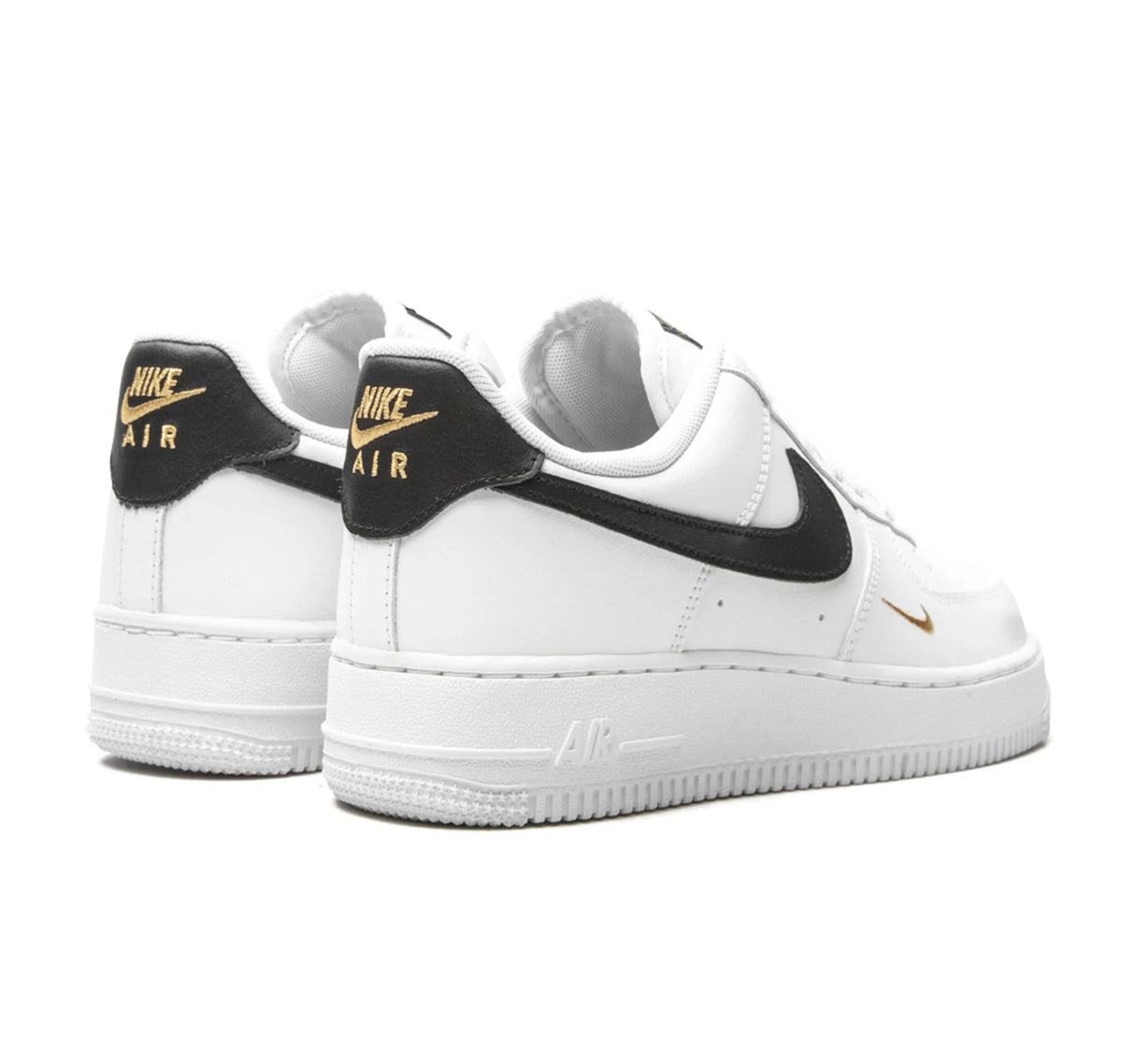 Nike Air Force 1 Low 07 Essential White Black Gold Mini Swoosh
